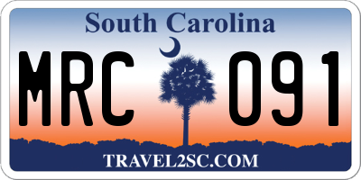SC license plate MRC091