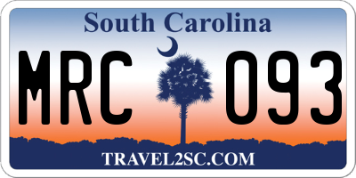 SC license plate MRC093
