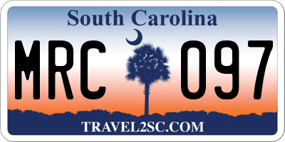 SC license plate MRC097