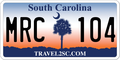 SC license plate MRC104