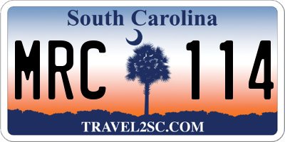 SC license plate MRC114