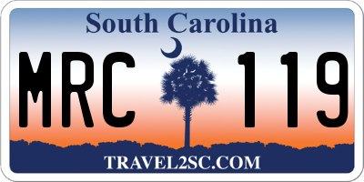 SC license plate MRC119