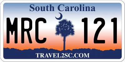 SC license plate MRC121