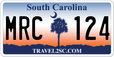 SC license plate MRC124