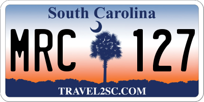SC license plate MRC127