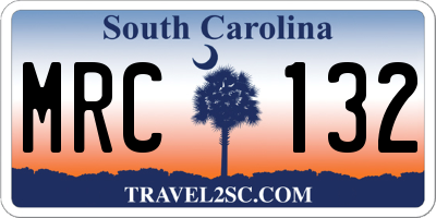 SC license plate MRC132