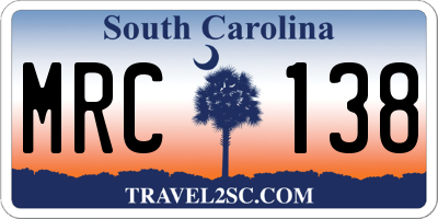 SC license plate MRC138