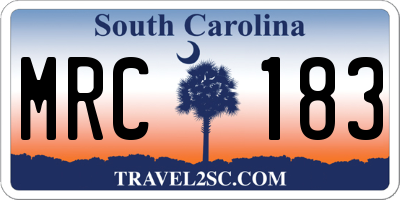 SC license plate MRC183