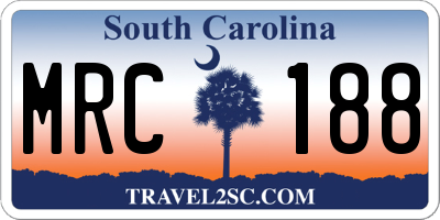 SC license plate MRC188