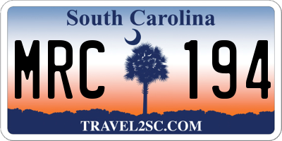 SC license plate MRC194
