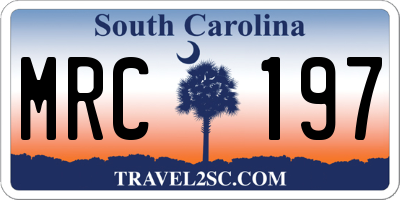SC license plate MRC197