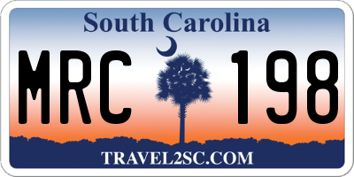 SC license plate MRC198