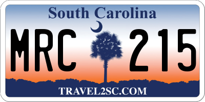 SC license plate MRC215