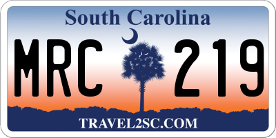 SC license plate MRC219