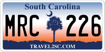 SC license plate MRC226