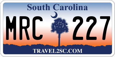 SC license plate MRC227