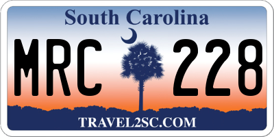 SC license plate MRC228