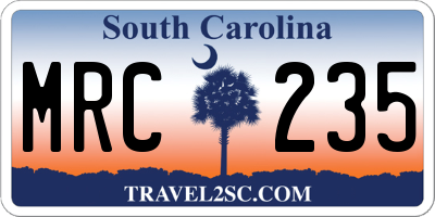 SC license plate MRC235