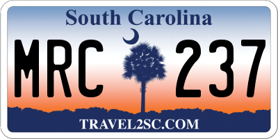 SC license plate MRC237