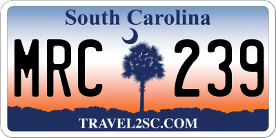 SC license plate MRC239