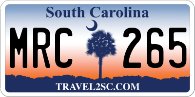 SC license plate MRC265