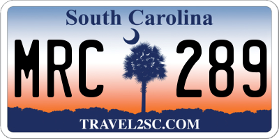 SC license plate MRC289