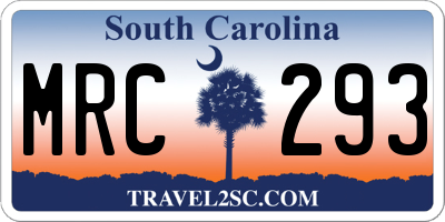 SC license plate MRC293
