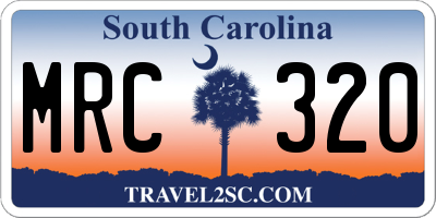 SC license plate MRC320