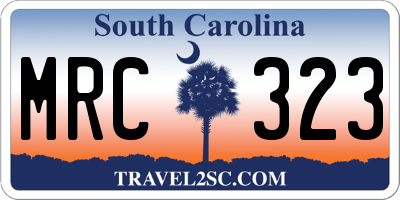 SC license plate MRC323