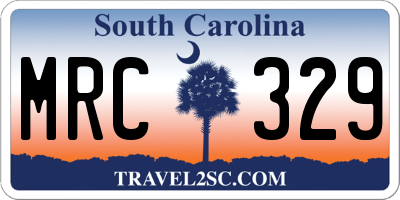 SC license plate MRC329