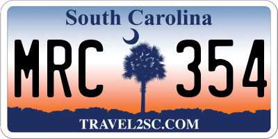 SC license plate MRC354