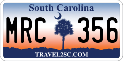 SC license plate MRC356