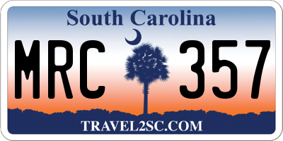 SC license plate MRC357