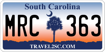 SC license plate MRC363
