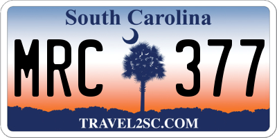 SC license plate MRC377