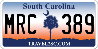 SC license plate MRC389
