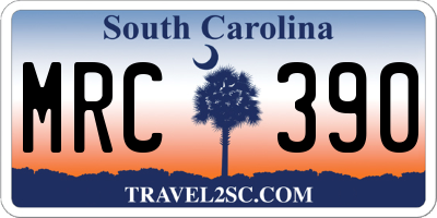 SC license plate MRC390