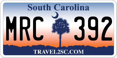 SC license plate MRC392