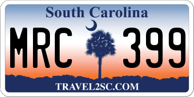 SC license plate MRC399