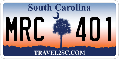 SC license plate MRC401