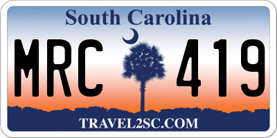 SC license plate MRC419