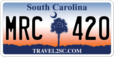 SC license plate MRC420