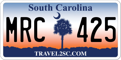 SC license plate MRC425