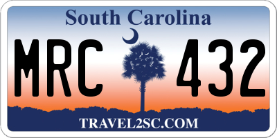 SC license plate MRC432