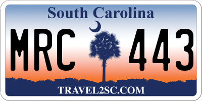 SC license plate MRC443