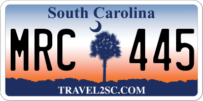SC license plate MRC445