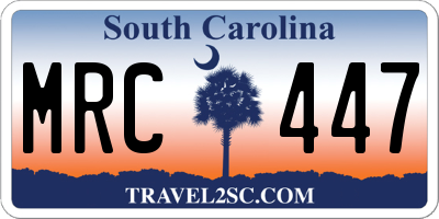 SC license plate MRC447