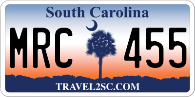 SC license plate MRC455