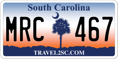 SC license plate MRC467