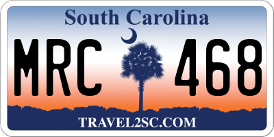SC license plate MRC468